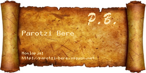 Parotzi Bere névjegykártya